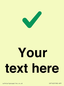 Custom plain background, green tick sign